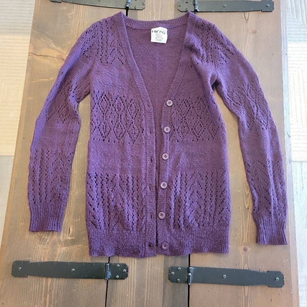 Kirra Purple cardigan button up size small